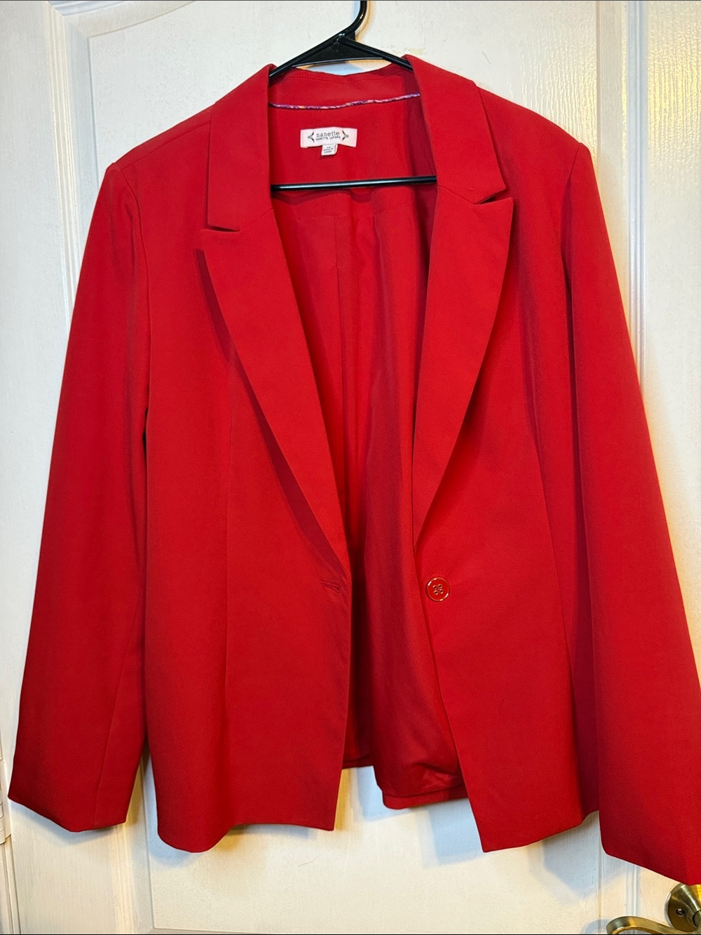 Bright Red Single-Button Blazer